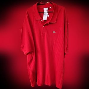 RED BIG & TALL SHORT SLEEVE LACOSTE